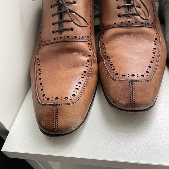 Christian Louboutin Brown Leather Oxfords with Brogue Detailing main image 4